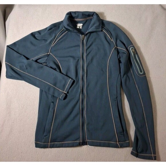 Columbia Sportswear Jacket Womens Small Blue Running Stretch Mom Core EUC - Picture 1 of 9